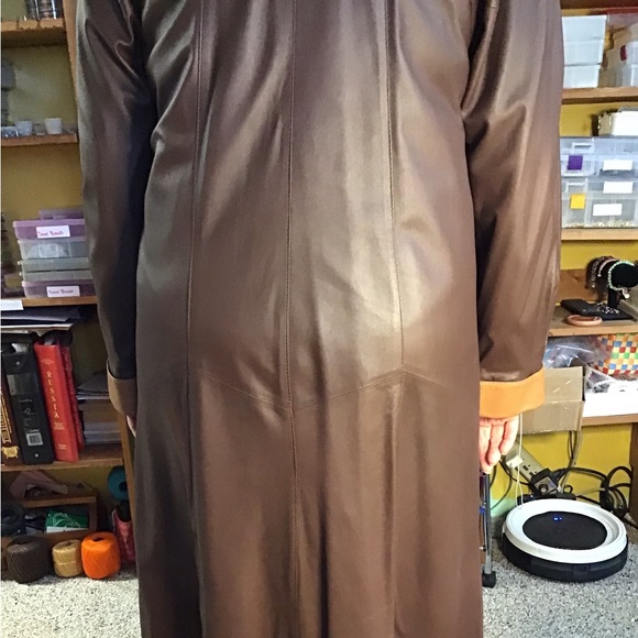 KONUK Genuine Leather Coat, full length, buttery soft, Leather, coat brown - Picture 11 of 16